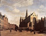 The Market Square at Haarlem with the St Bavo by Gerrit Adriaensz. Berckheyde
